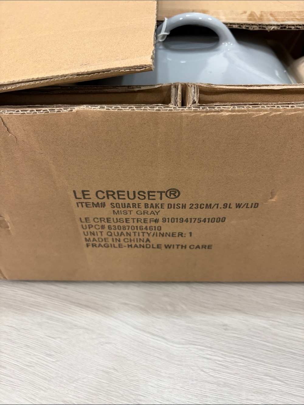 Le Creuset Square Bake Dish with Lid - Mist Gray